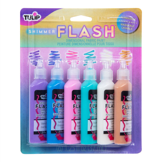 Tulip Dimensional Fabric Paint Shimmer Flash 6 Pack Clearance