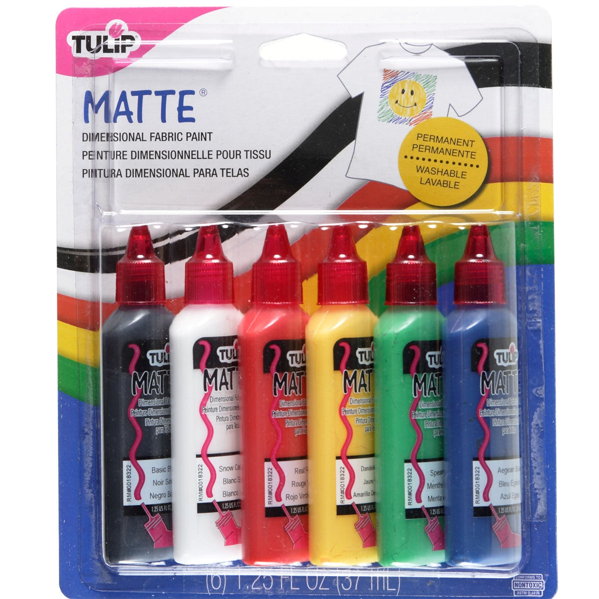 Tulip Dimensional Fabric Paint Matte 6 Pack Clearance