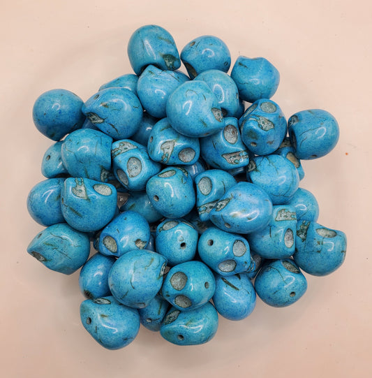 Turquoise Skull 20mm Acrylic Bubblegum Beads