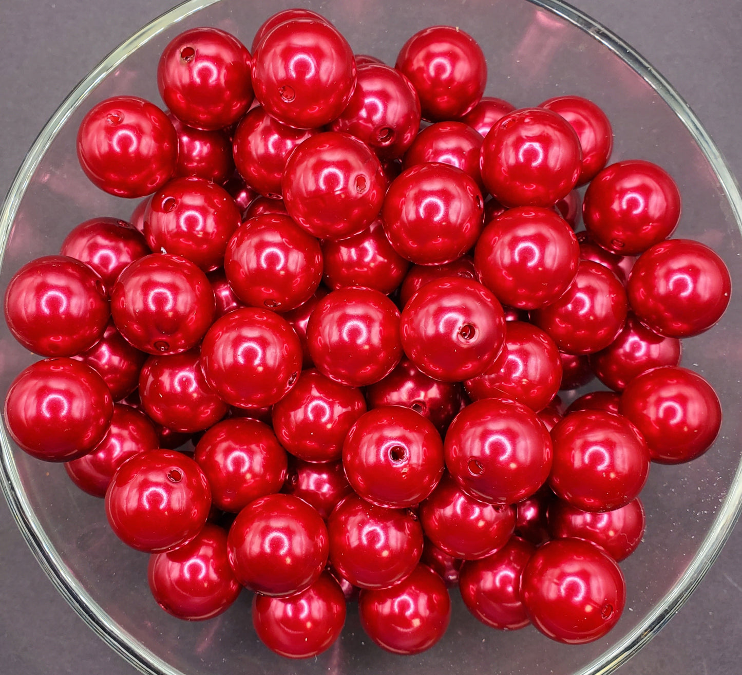 Cranberry Pearl 20mm Bubblegum Beads