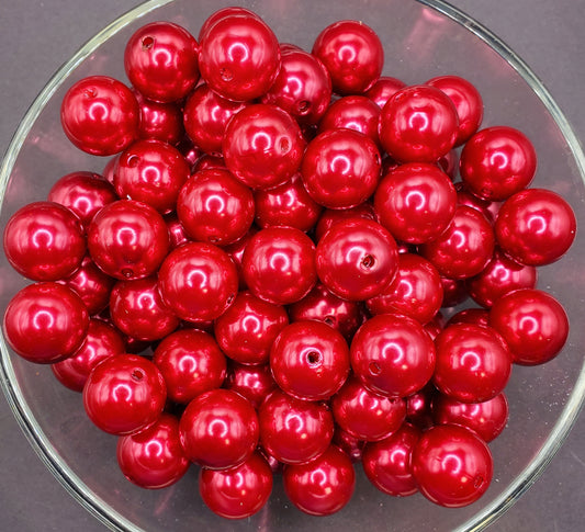 Cranberry Pearl 20mm Bubblegum Beads