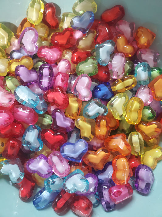 Heart Mix 22mm Bubblegum Beads