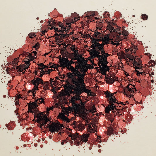 Maroon Chunky Mix Glitter