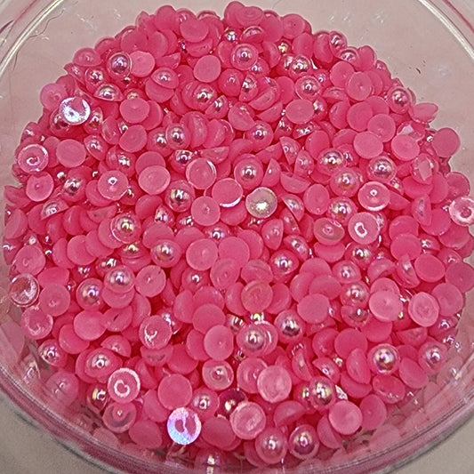 Dark Pink AB Half Pearl 3mm