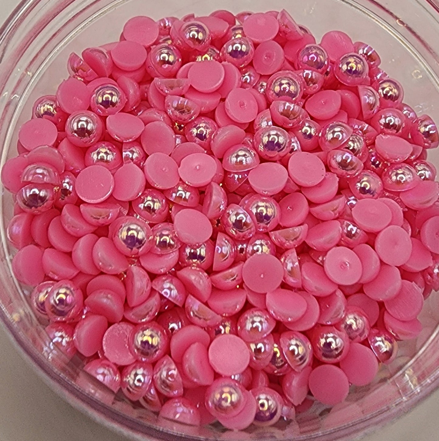 Dark Pink AB Half Pearl 4mm