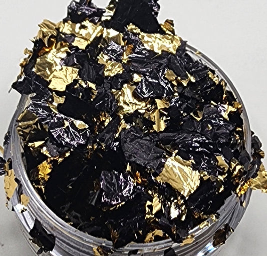 Black and Gold Foil Flakes