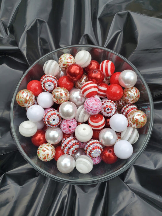 Holly Jolly Mix 20mm Bubblegum Beads