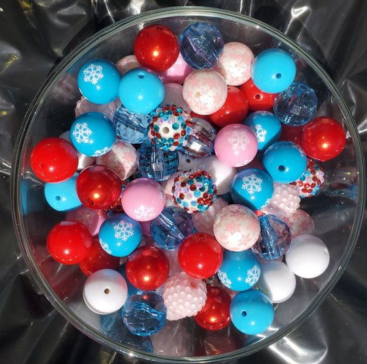 Winter Mix 20mm Bubblegum Beads