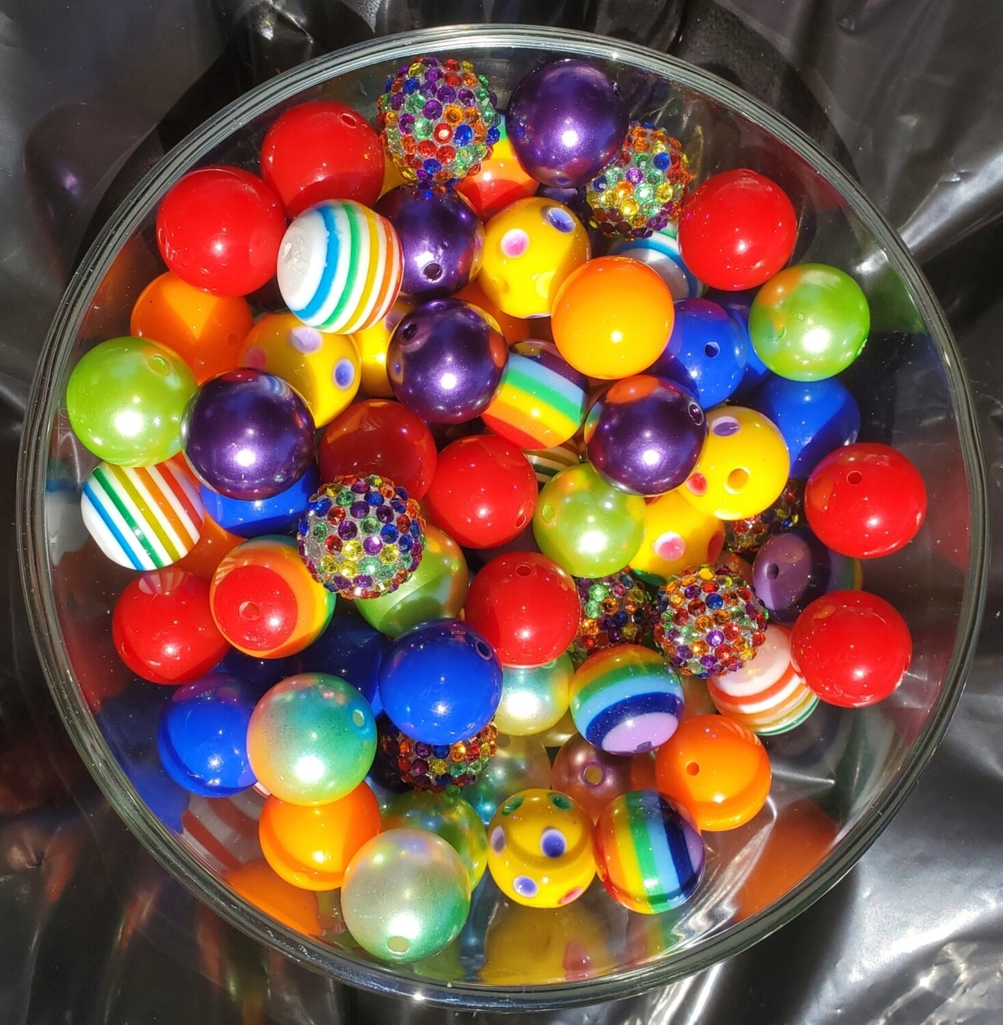Rainbow Mix 20mm Bubblegum Beads