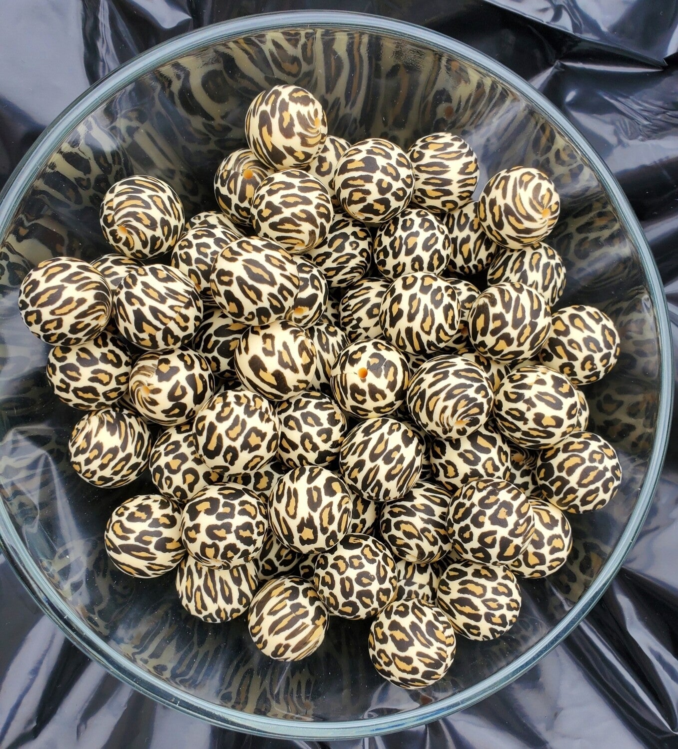 Leopard 19mm Silicone Bubblegum Beads