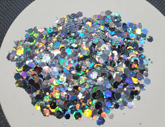 Silver Holographic Mix Glitter