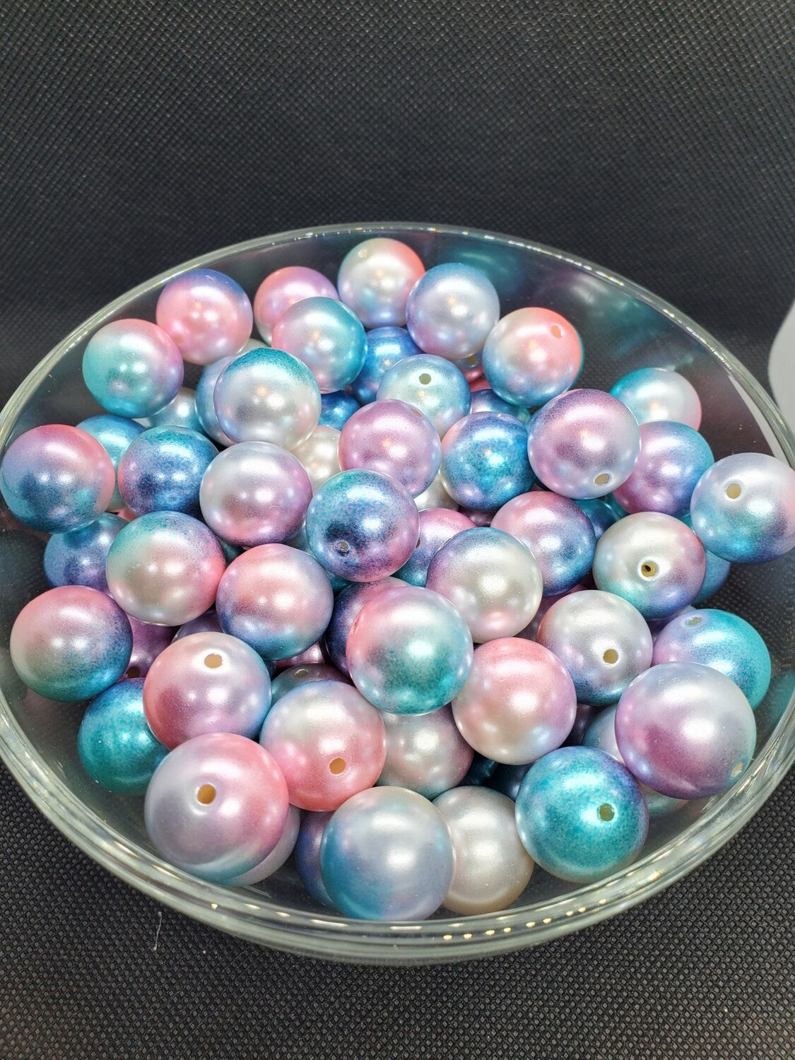 Cotton Candy Ombre Pearl 20mm Bubblegum Beads