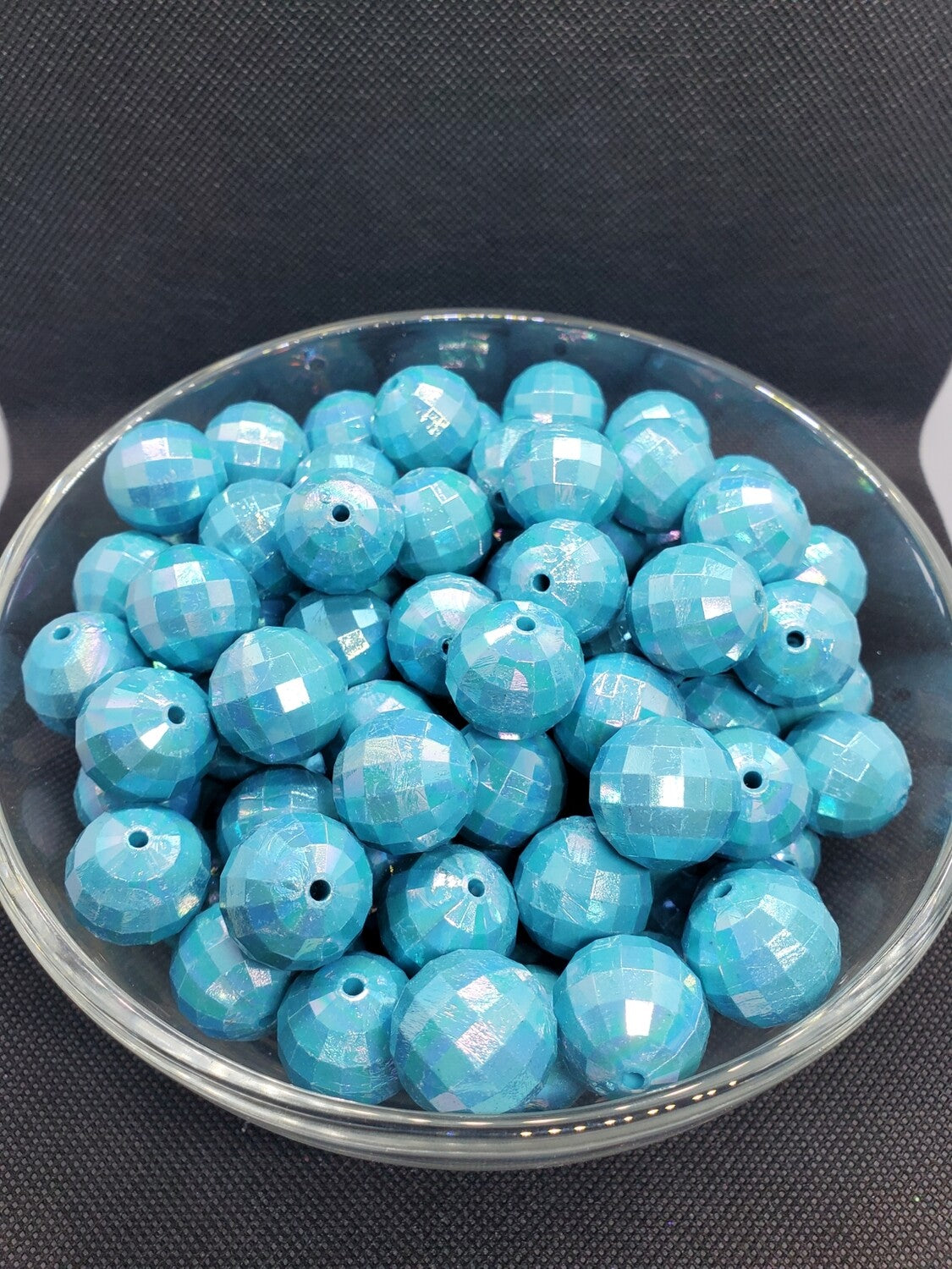 Blue Disco 20mm Bubblegum Beads
