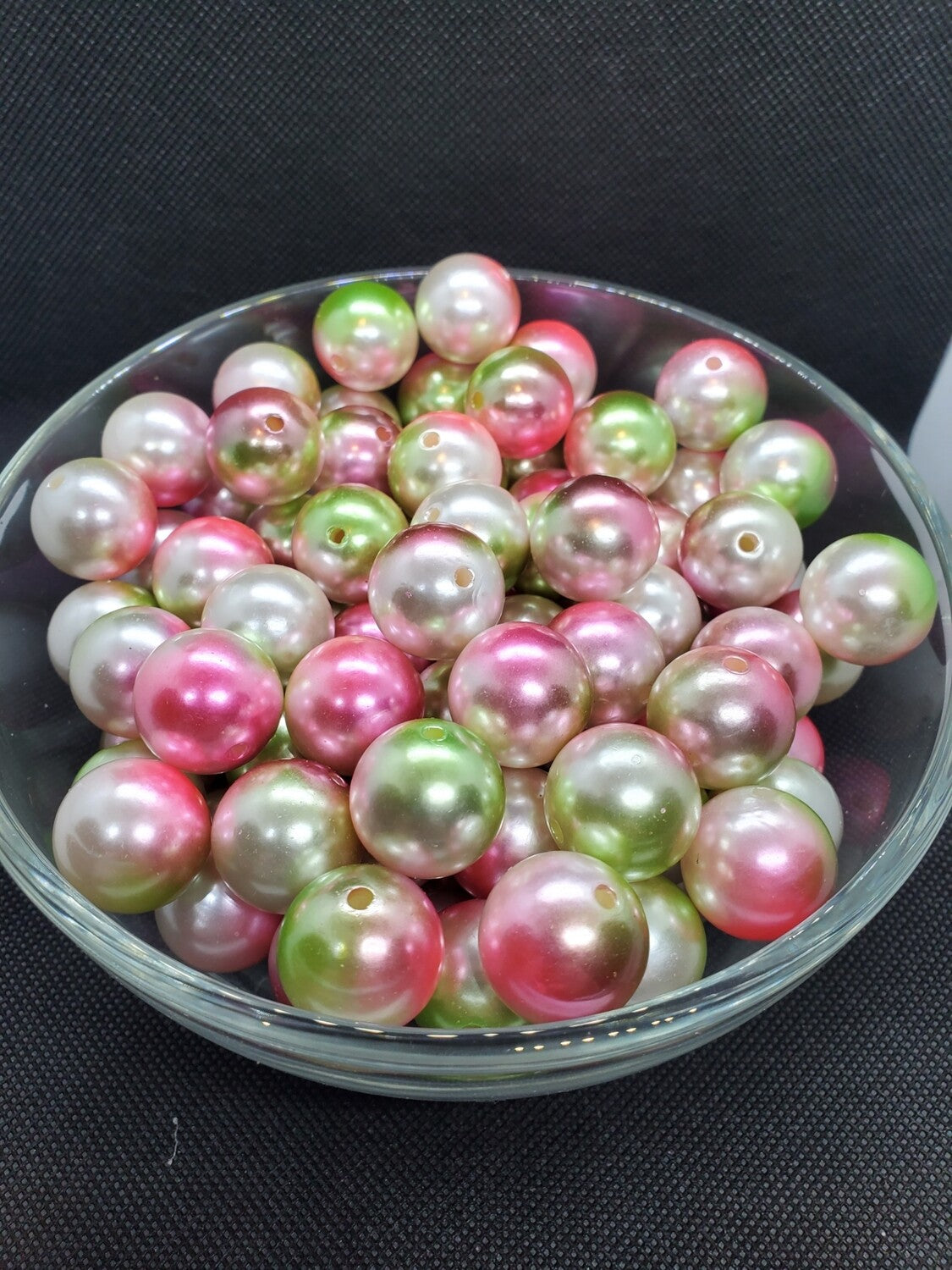Watermelon Sugar Ombre Pearl 20mm Bubblegum Beads