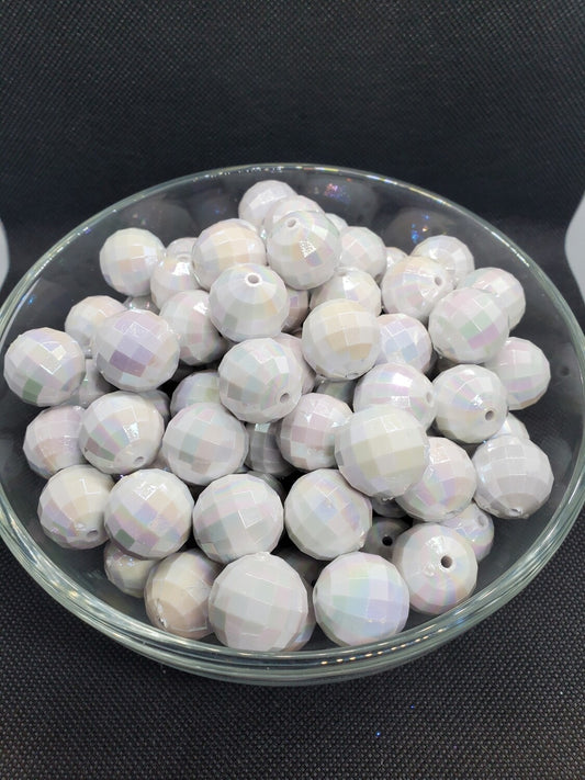 White Disco 20mm Bubblegum Beads