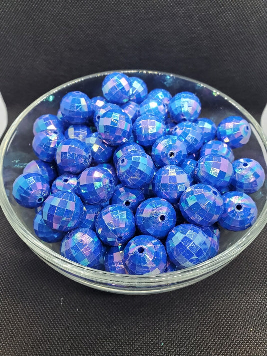 Royal Blue Disco 20mm Bubblegum Beads