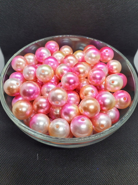 Sherbet Ombre Pearl 20mm Bubblegum Beads