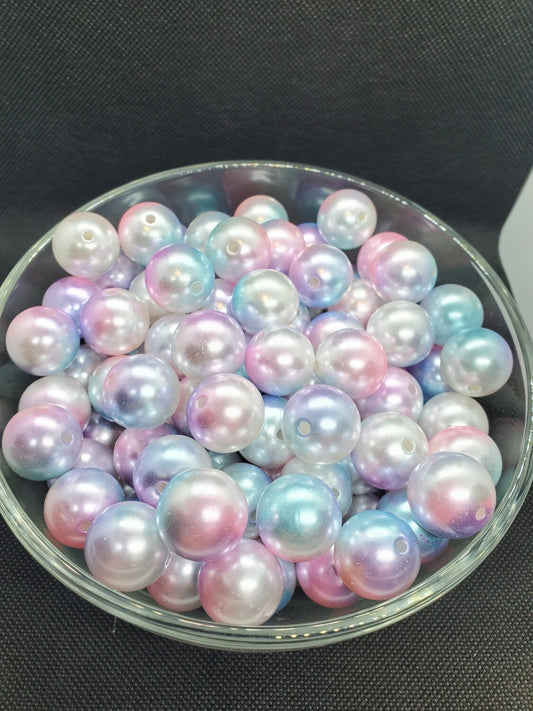 Unicorn Ombre Pearl 20mm Bubblegum Beads