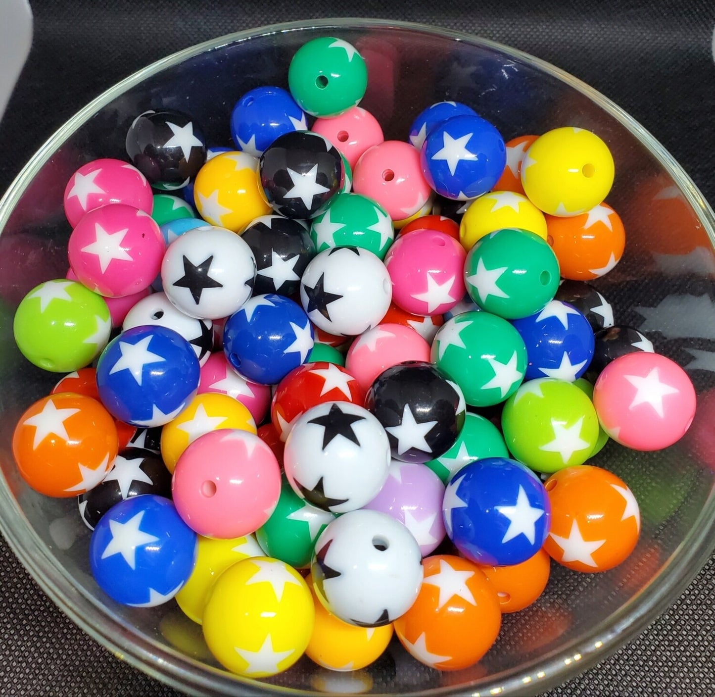 Star Mix 20mm Bubblegum Beads