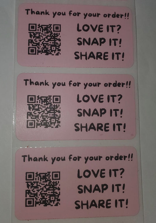 QR code Love it, Snap it, Share it Labels