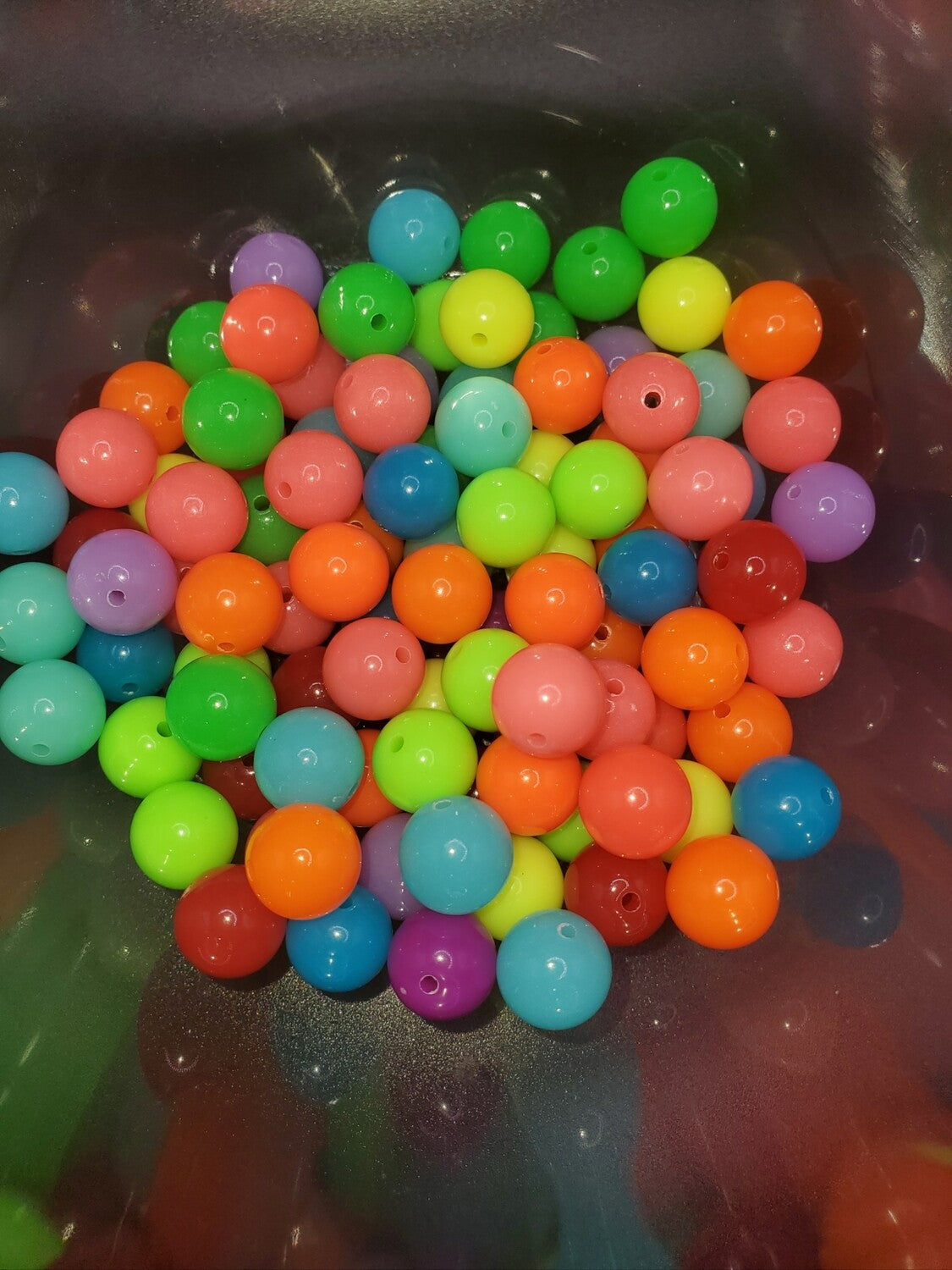 Neon Mix 12mm Bubblegum Beads