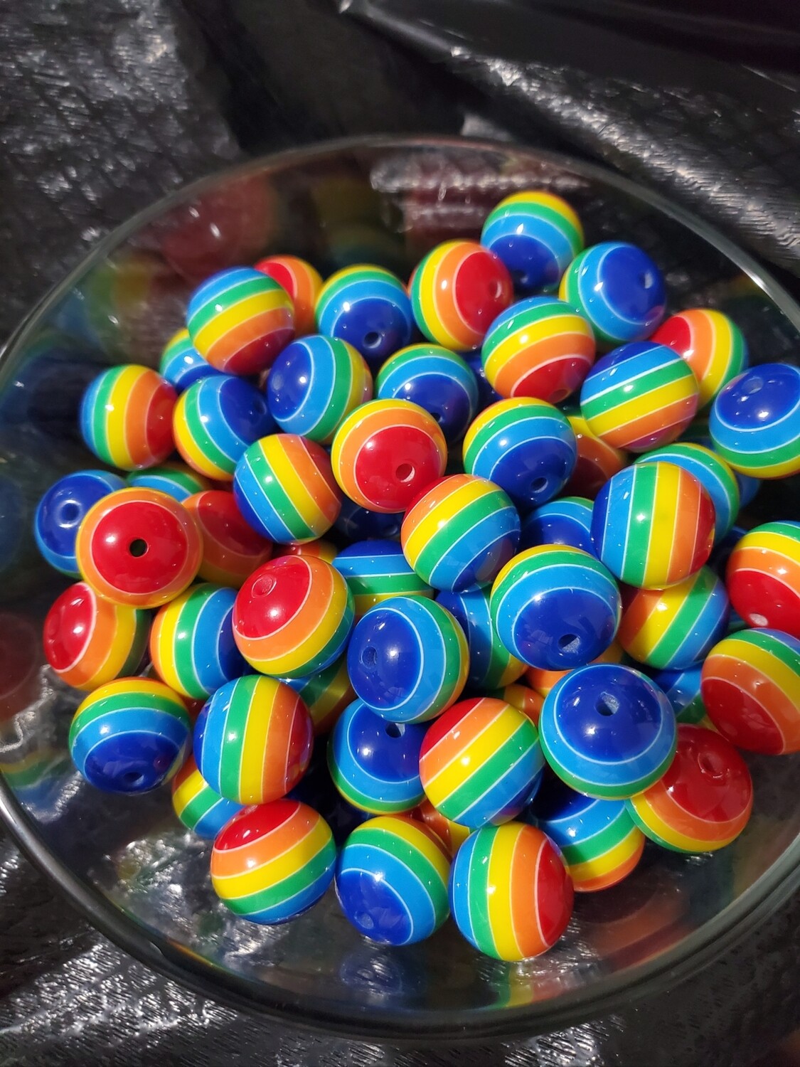 Rainbow 20mm Bubblegum Beads