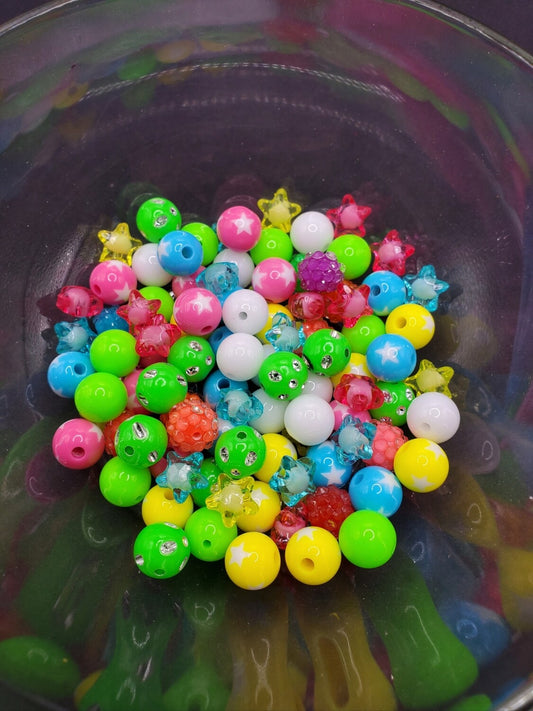 Neon Vibes Mix 12mm Bubblegum Beads