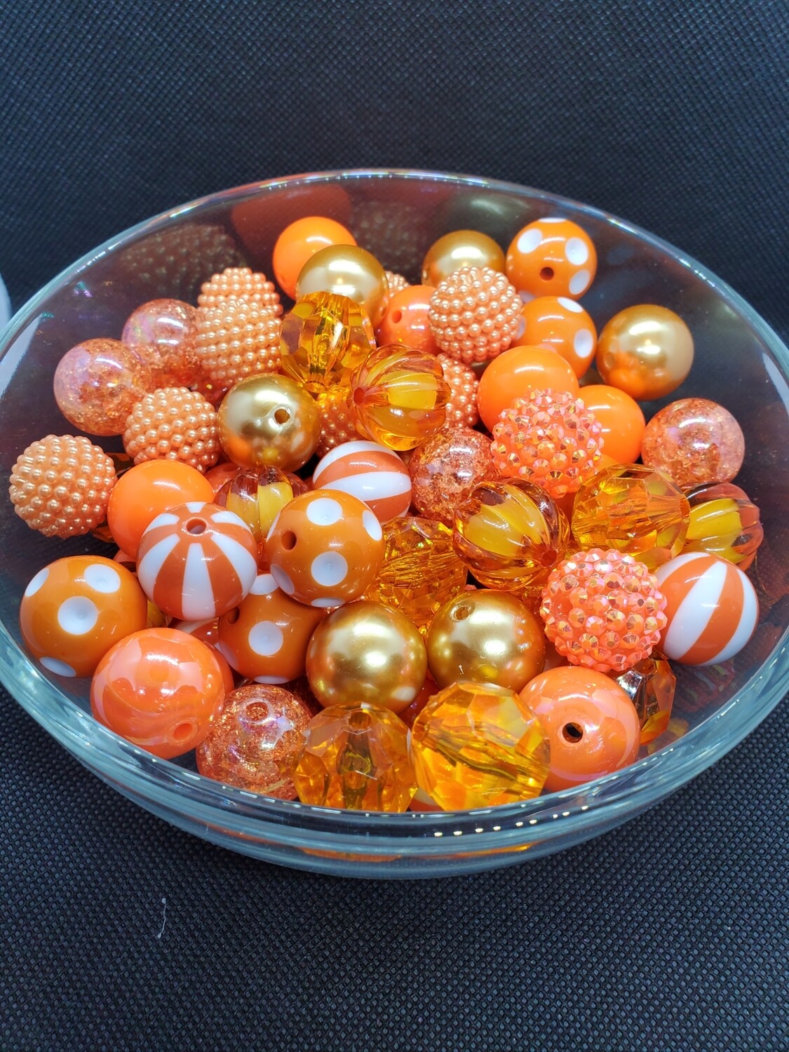 Ballroom Orange Mix 20mm Bubblegum Beads