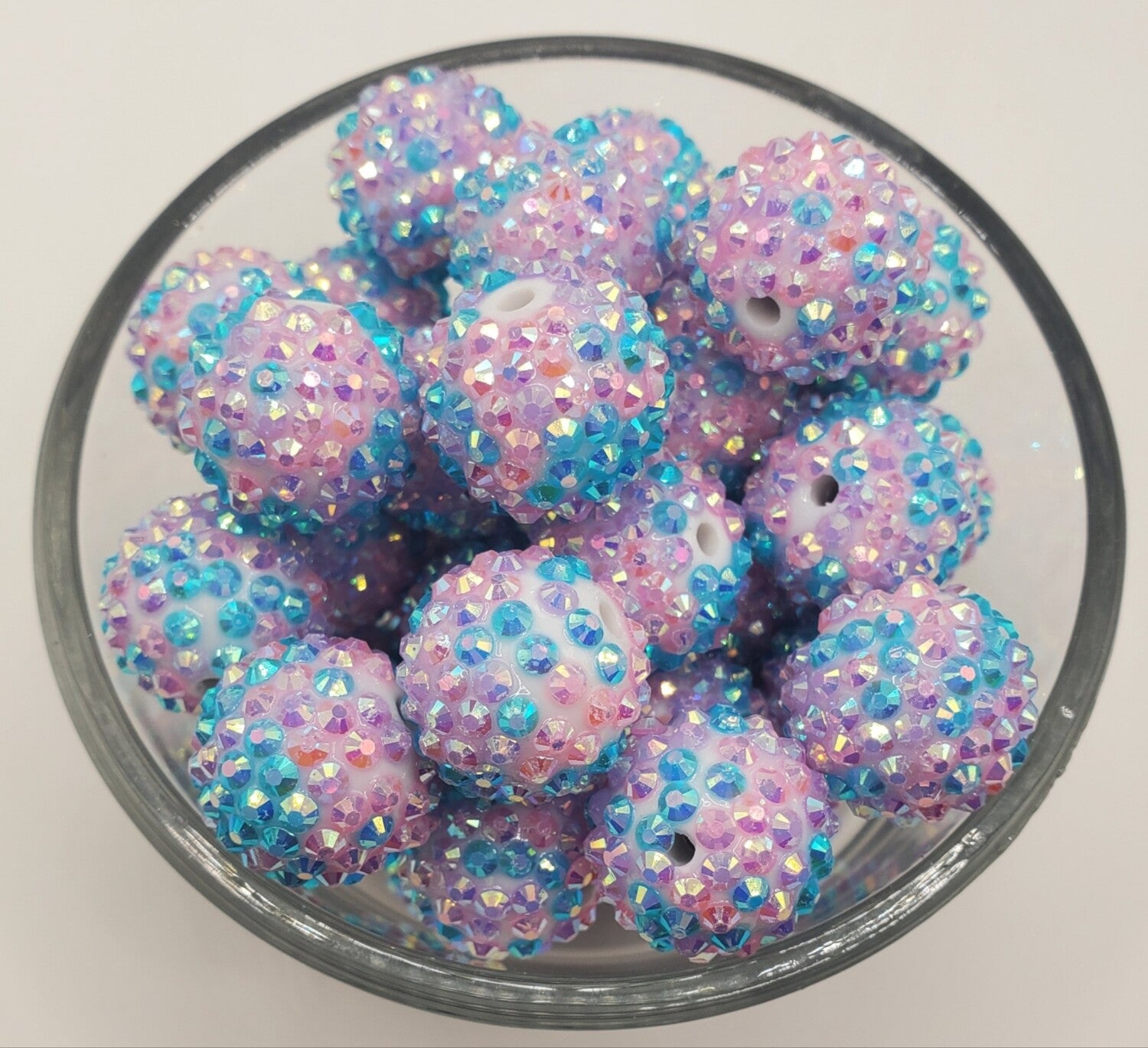 Unicorn Rhinestone 20mm Bubblegum Beads