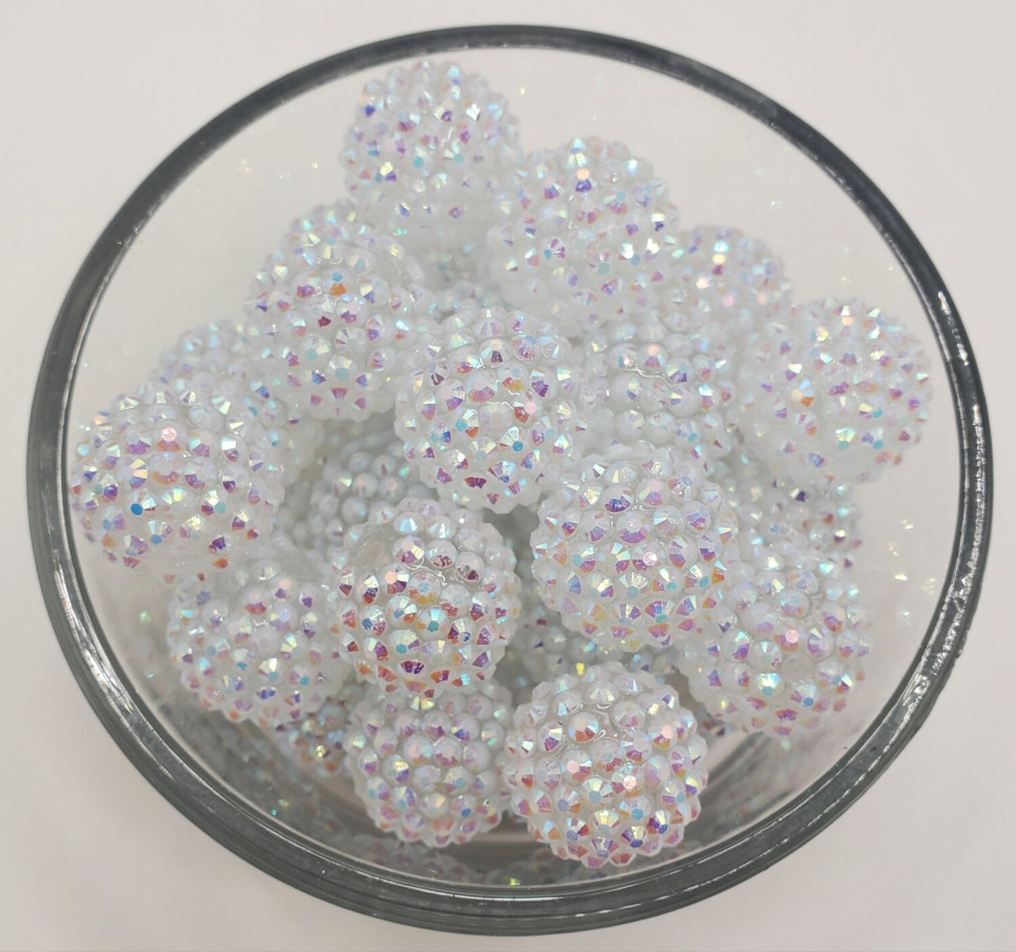 Clear Rhinestone 20mm Bubblegum Beads