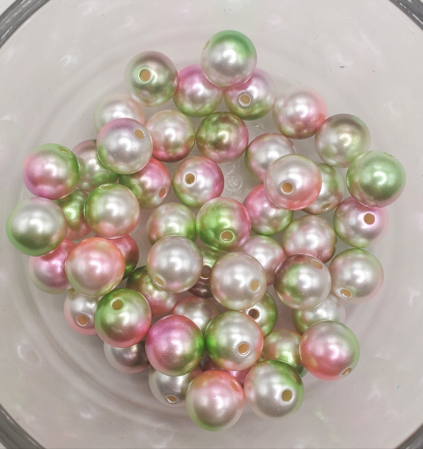 Watermelon Sugar Ombre Pearl 12mm Bubblegum Beads