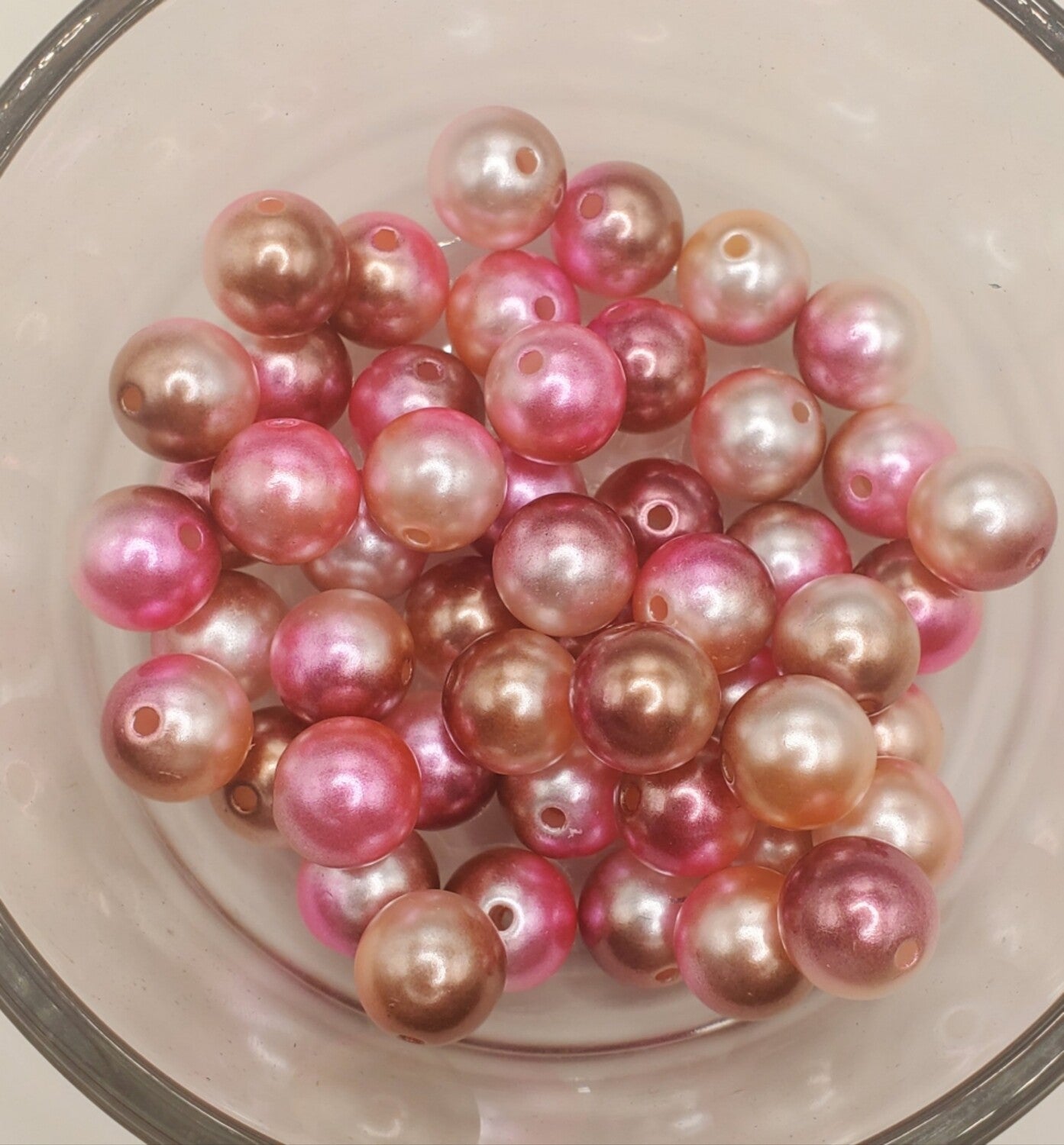 Neapolitan Ombre Pearl12mm Bubblegum Beads