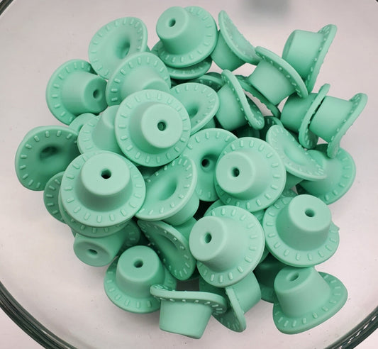 Mint Cowboy Hat 25.5mm Silicone Beads