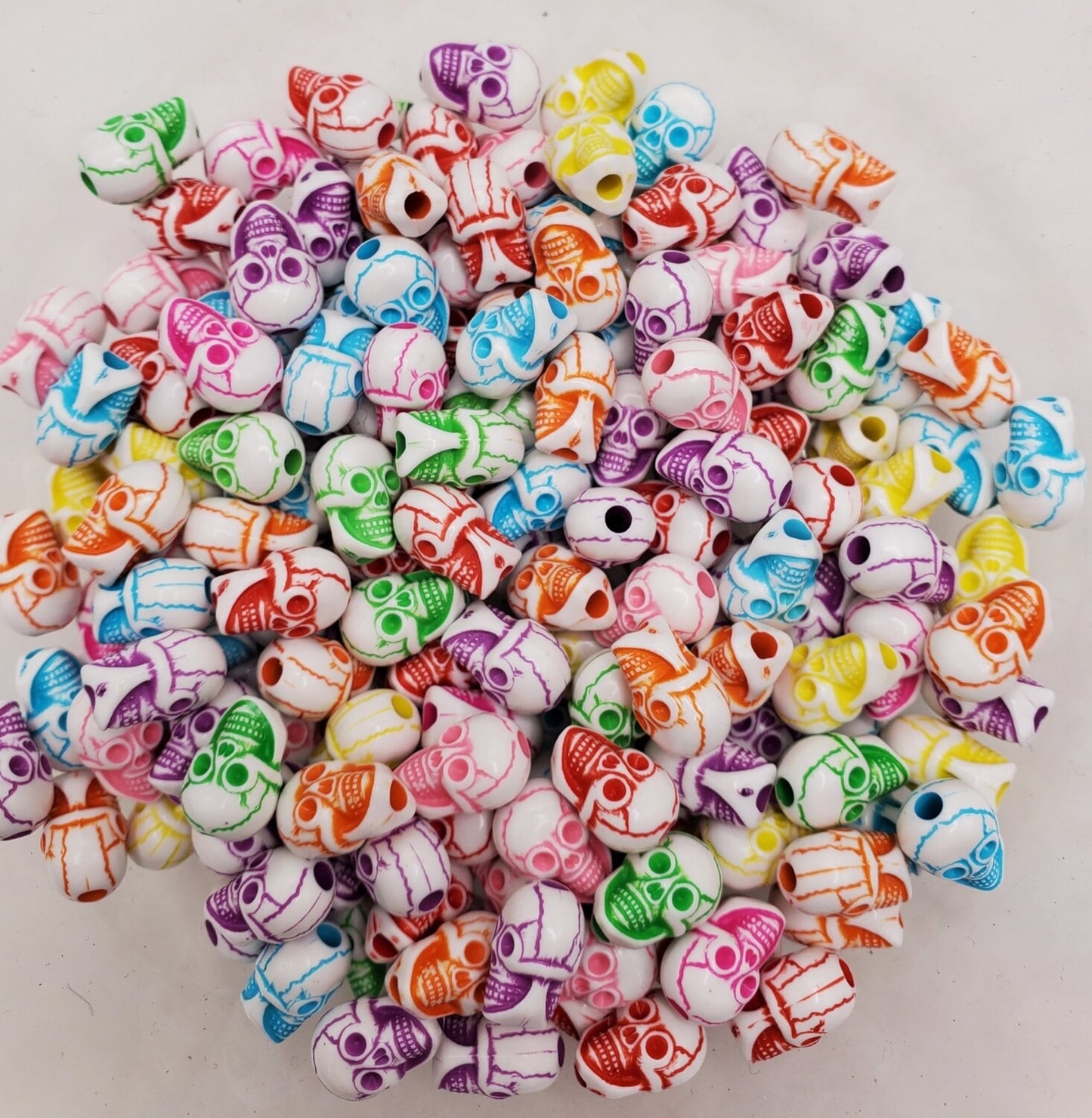 Colorful Skull Acrylic Bubblegum Beads