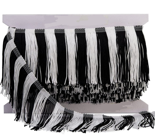 Black and White Striped Fringe